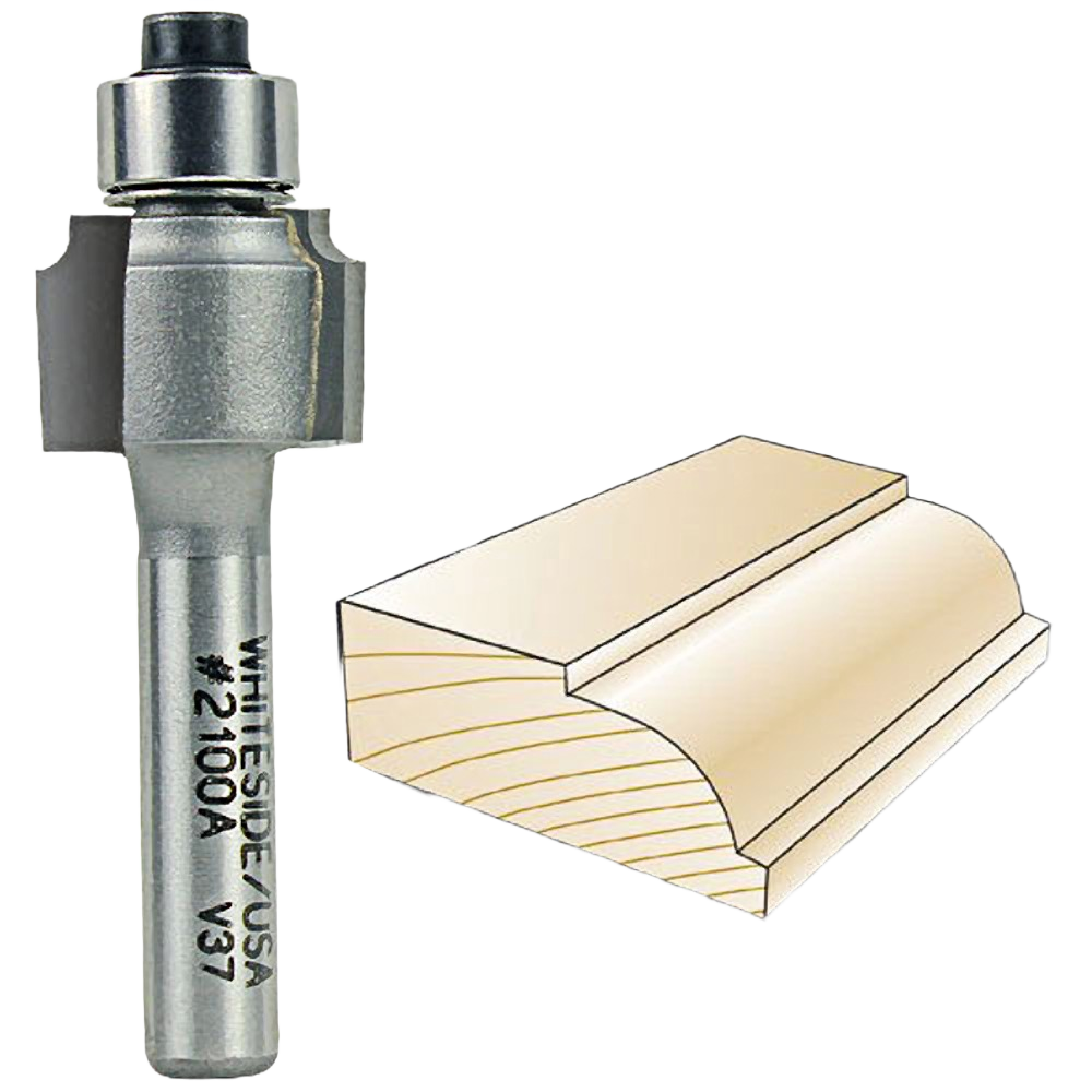 Carbide-tipped beading router bit with bearing guide for creating decorative edges in home improvement and tool accessories collections