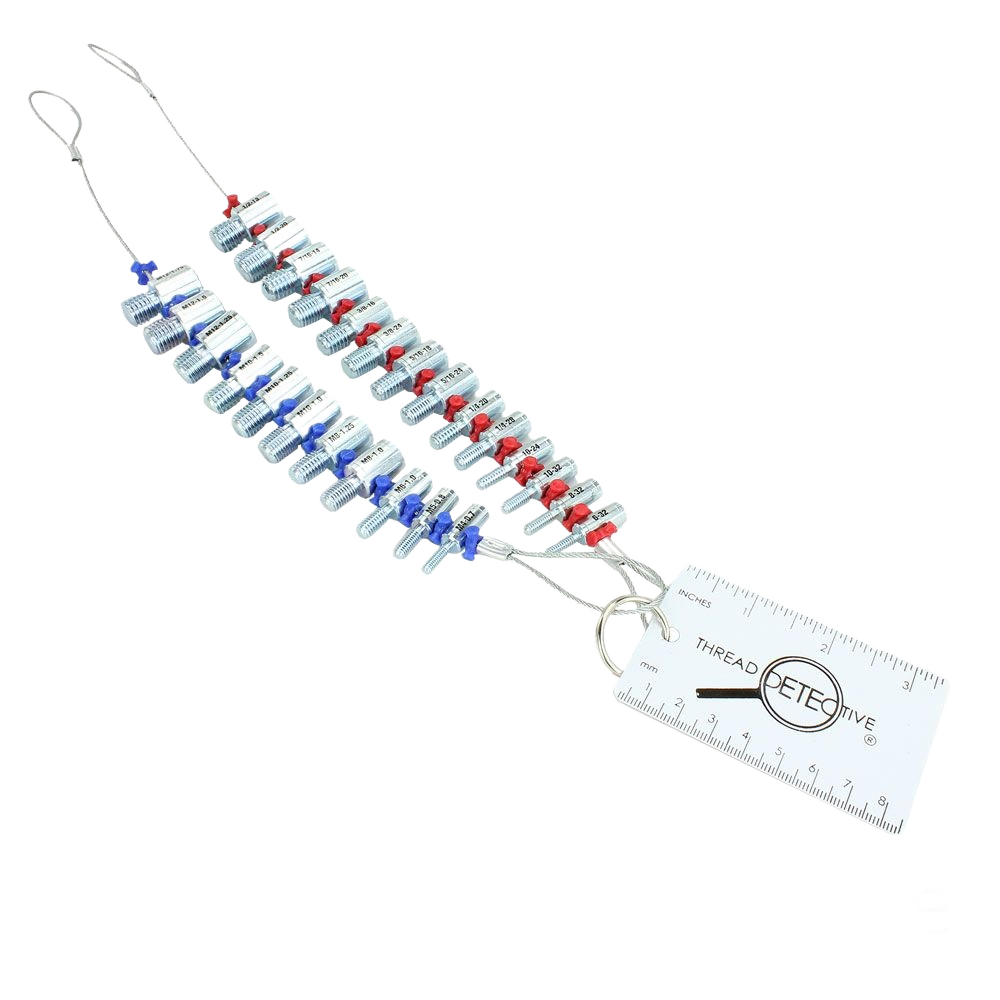 Compact thread sizer set with multiple fastener gauges and a plastic ruler for hardware and tools under $100 collections
