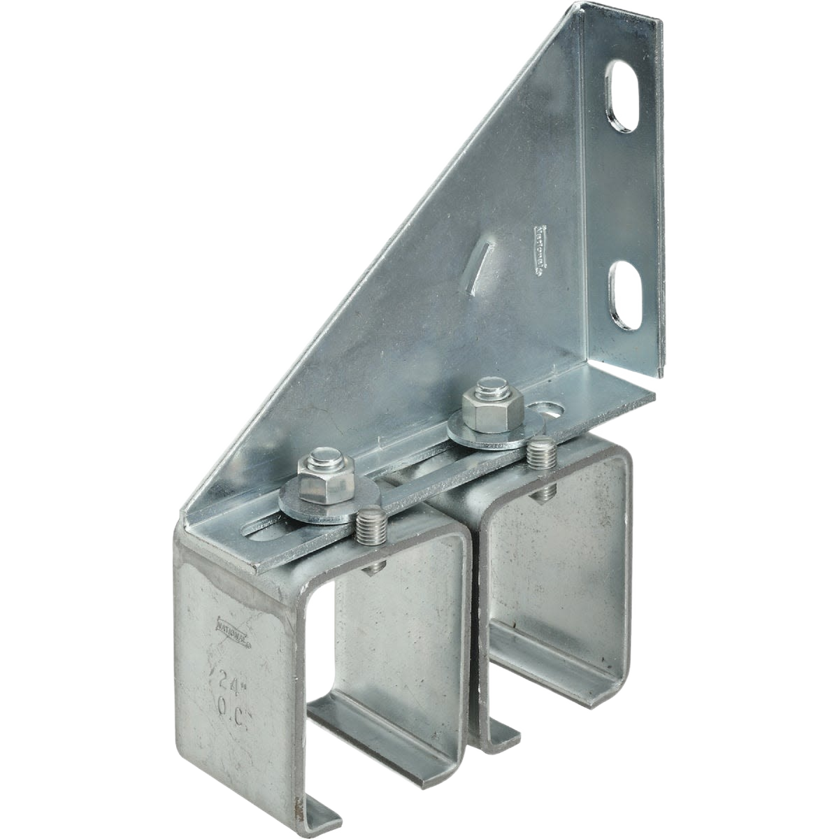 Galvanized adjustable double splice bracket for joining barn door rails in hardware and home improvement collections