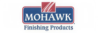 Rectangular logo with a red stylized design above the white text 