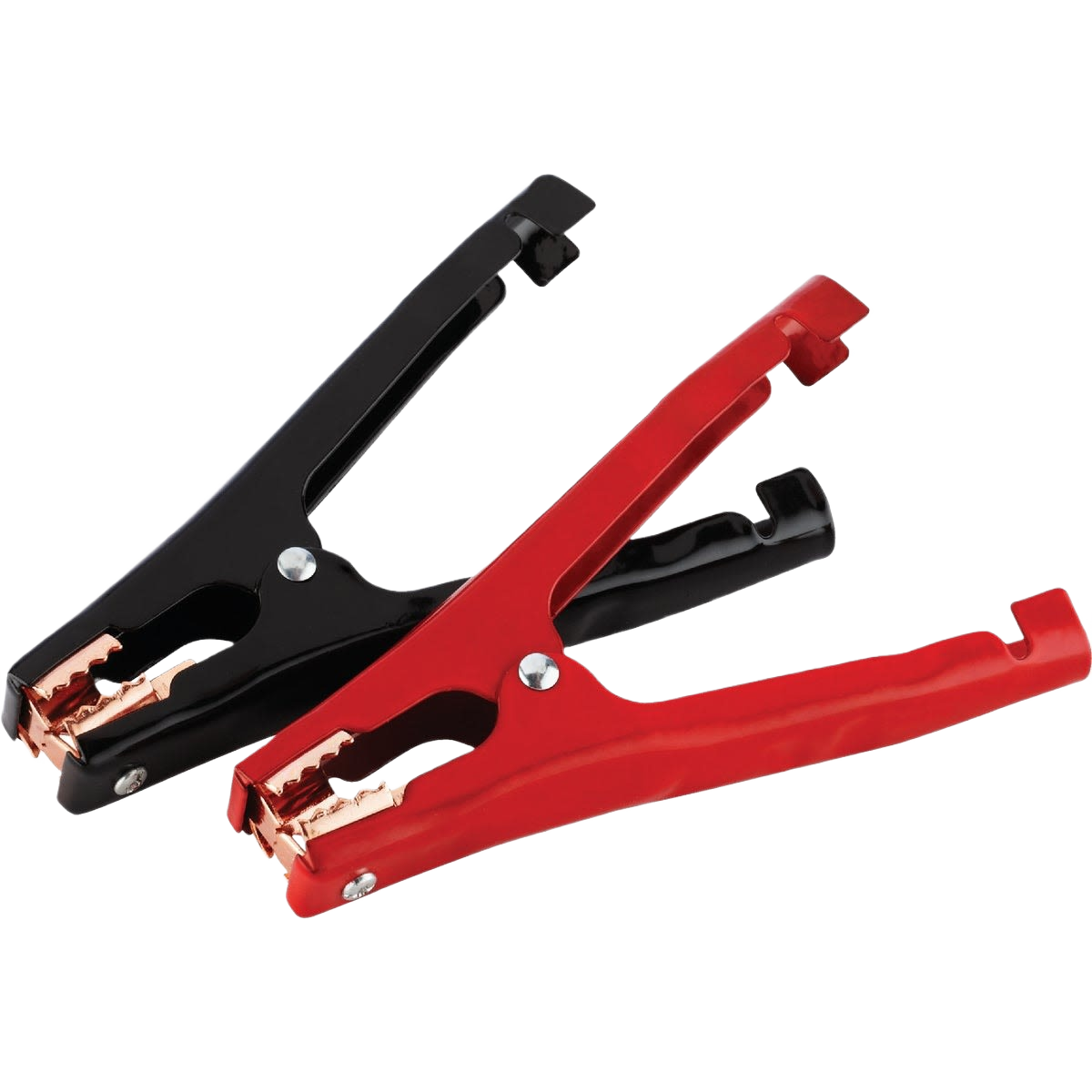 Copper-plated steel clamps in red and black, durable replacement parts for booster cables under $50 in tools and home improvement