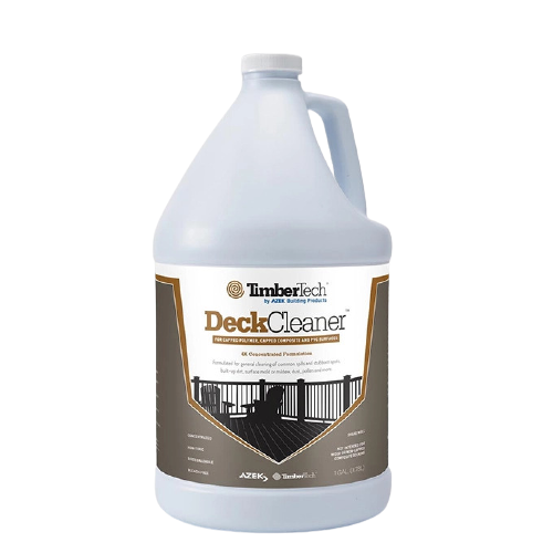 One-gallon container of TimberTech deck cleaner for maintaining capped composite and PVC surfaces in home improvement projects