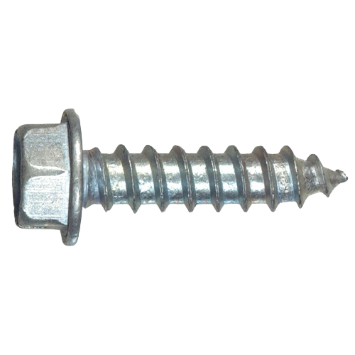 Hex washer head sheet metal screw with sharp threads for fast, secure attachment in hardware and fasteners collections