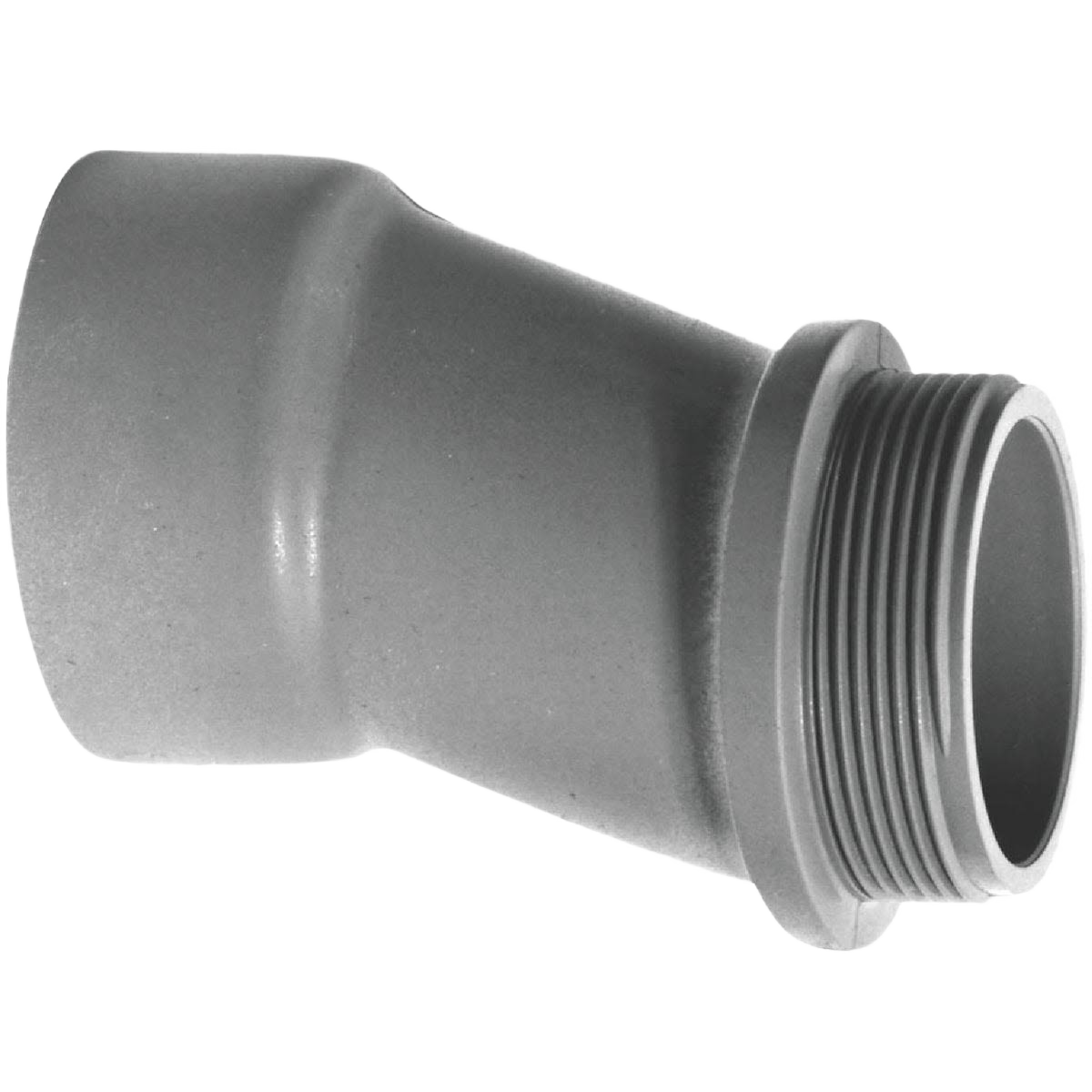 Gray PVC offset connector with threaded end for electrical conduit in home improvement and electrical fittings collection
