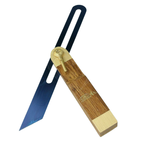 Sliding bevel with wooden handle and metal blade designed for precise angle measurement in home improvement projects