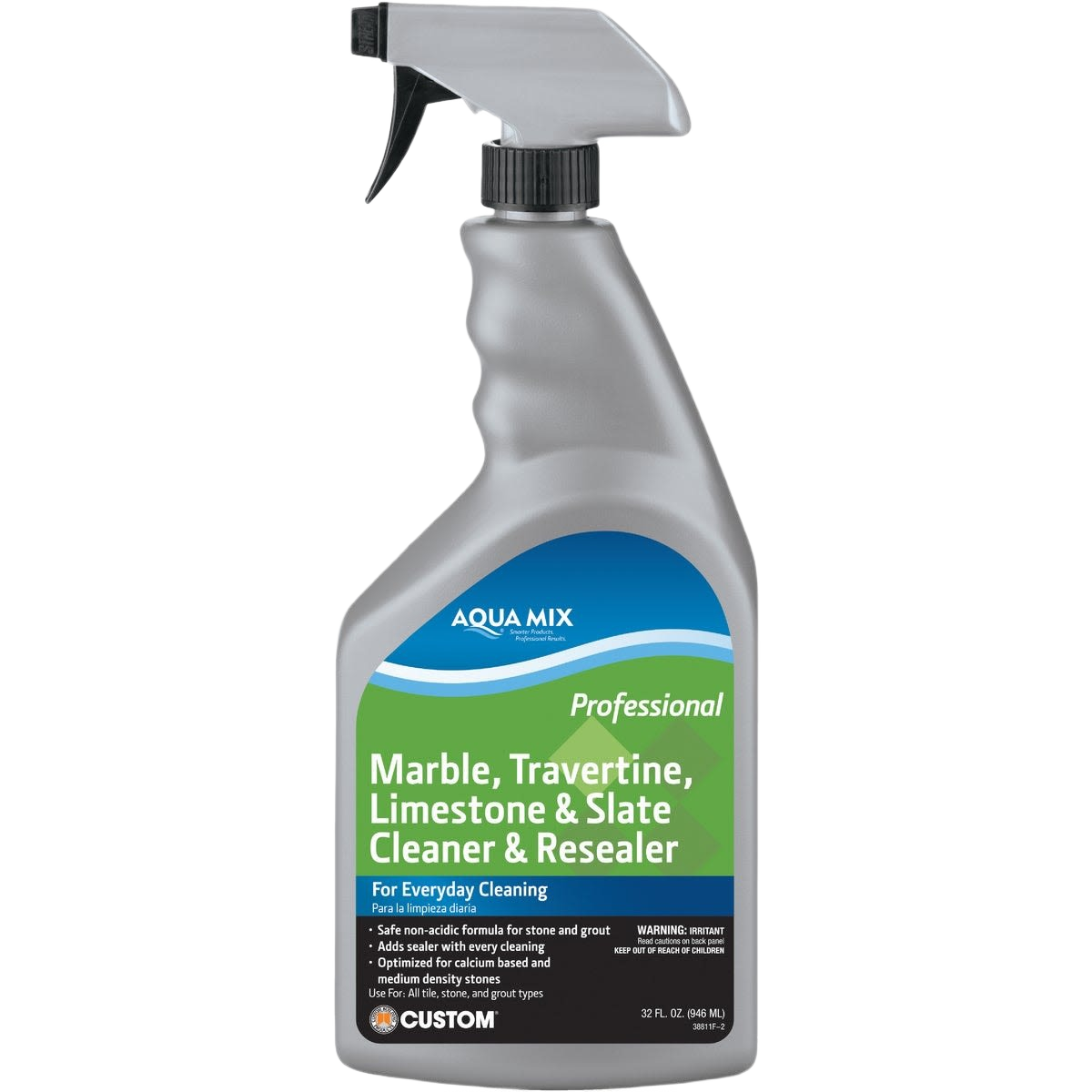 Spray bottle of Aqua Mix marble cleaner and resealer for maintaining stone surfaces in home improvement tasks