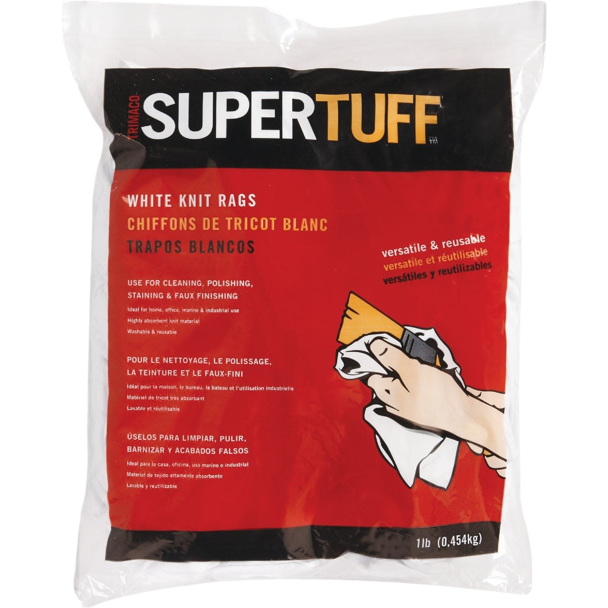 Trimaco SuperTuff White Knit Staining Rags - 1 lb Pack – Hartville Hardware