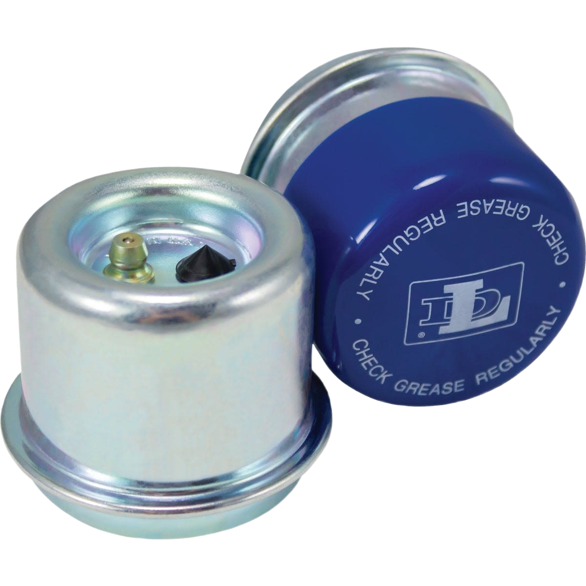 Steel wheel bearing protector with grease zirk and pressure relief valve for parts and lubricants collections under $50