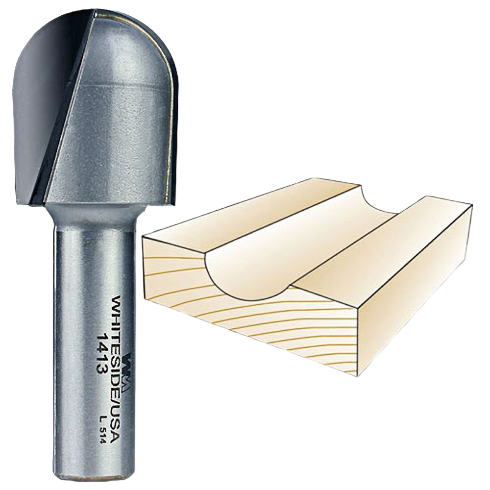 Carbide-tipped Whiteside core box router bit for precise grooves and veining in woodworking tool accessories under $100