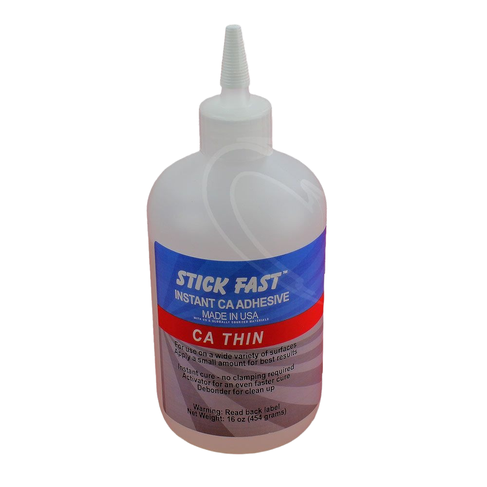 Clear plastic bottle of fast-setting thin CA adhesive for home improvement and glue supplies under $50