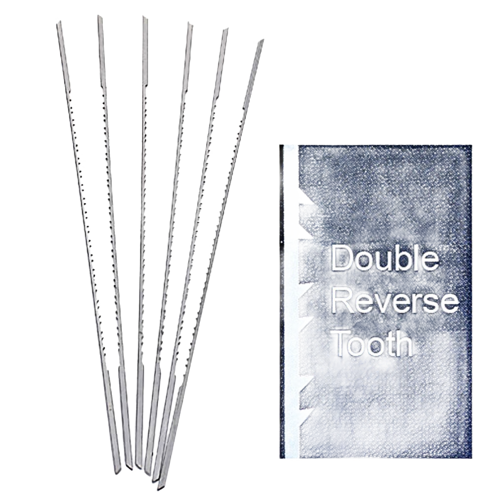 Set of six double reverse tooth scroll saw blades for woodworking in saw blades and tool accessories collections under $50