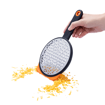 Orange-handled two-sided coarse grater for speedy meal prep in kitchenware, utensils, and gadgets under $50 collections
