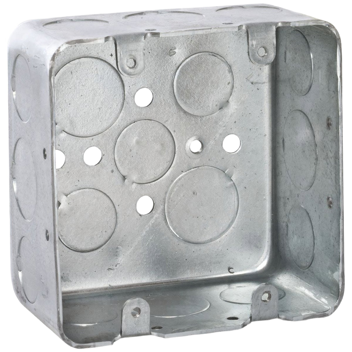 Steel 2-gang electrical wall box with multiple knockout holes for switches and outlets in electrical boxes and brackets collection