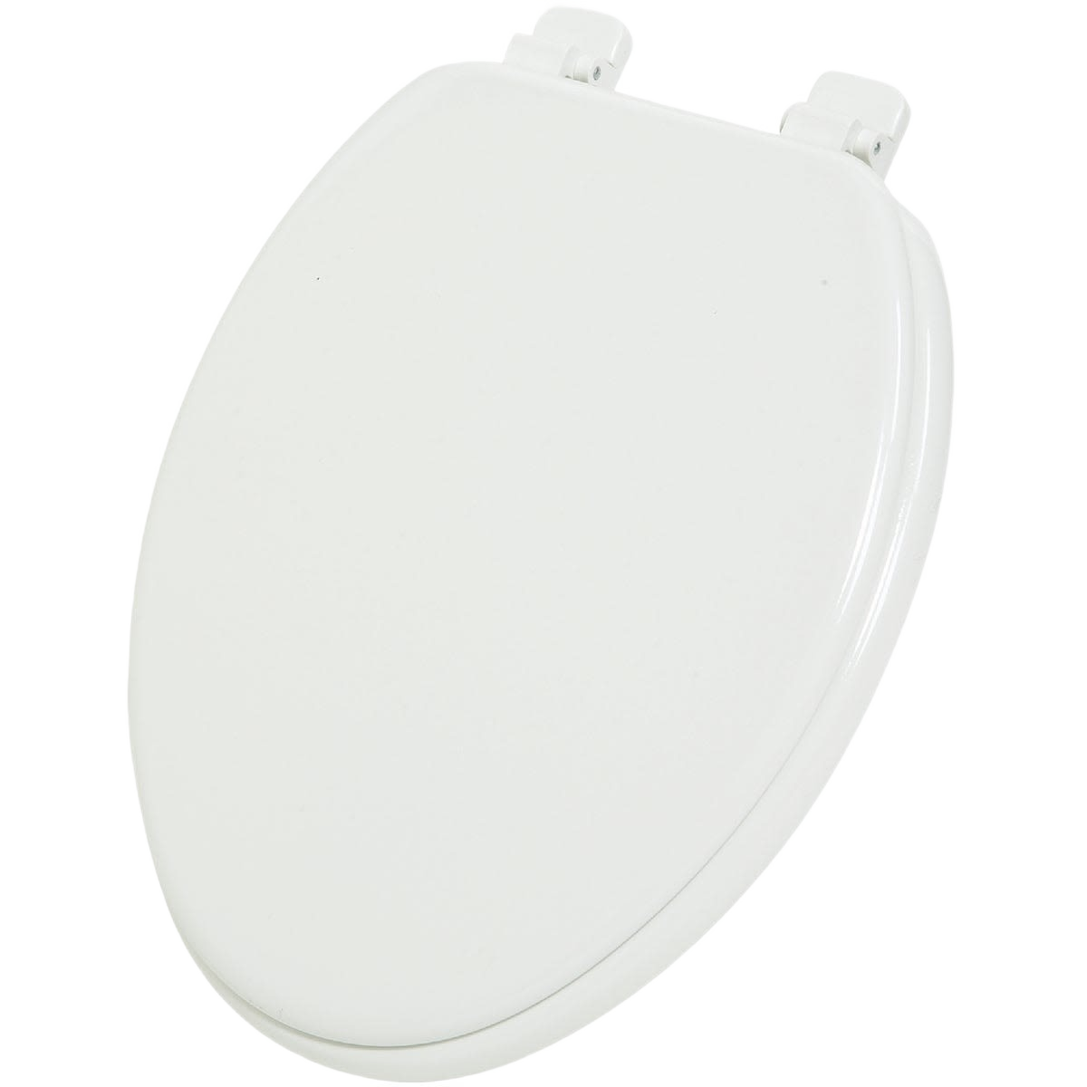 White elongated molded wood toilet seat for bathroom and toilet seat collections under $50 and under $100
