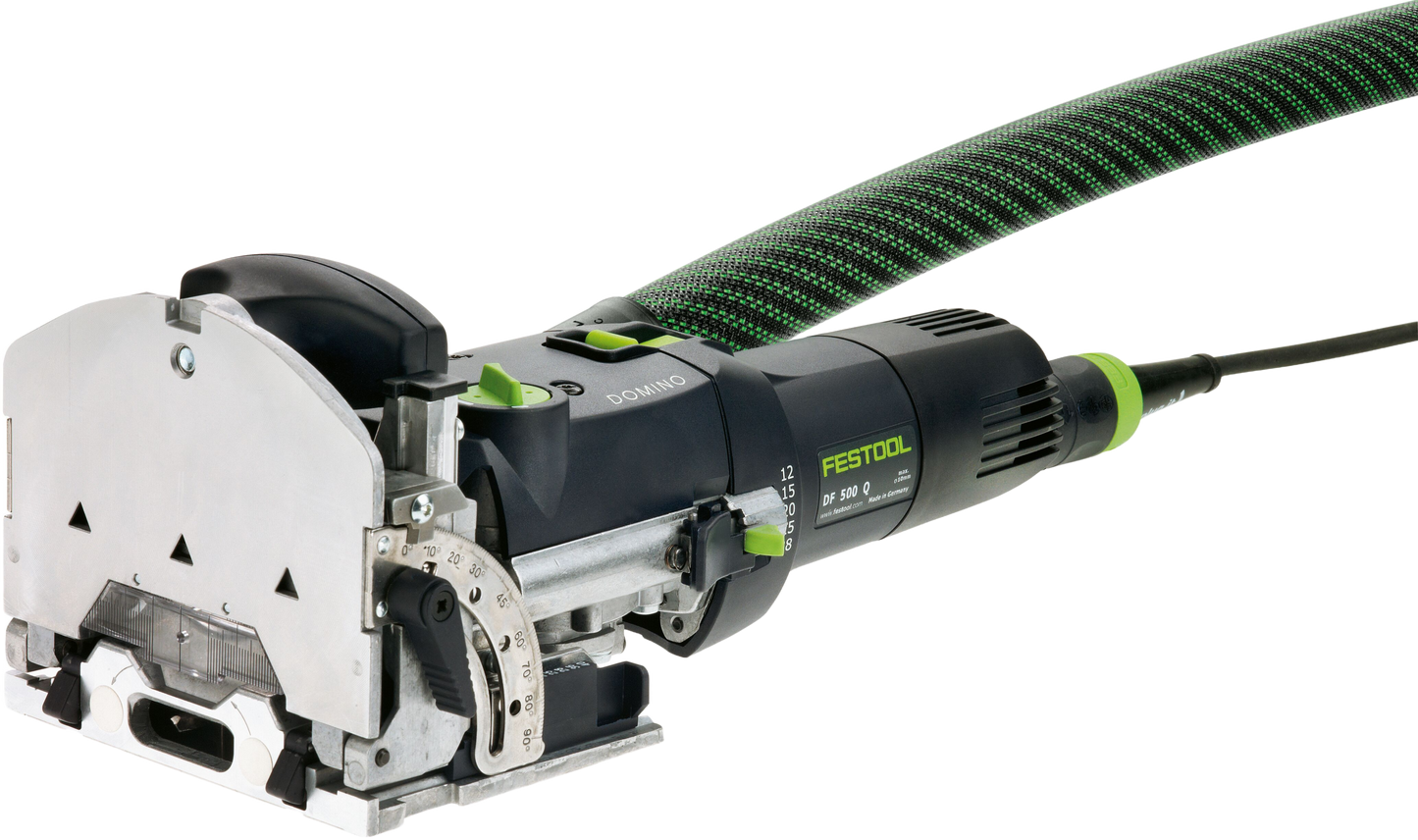 Festool Domino DF 500 Q Plus Set joinery tool with dust extraction hose for woodworking power tools and home improvement