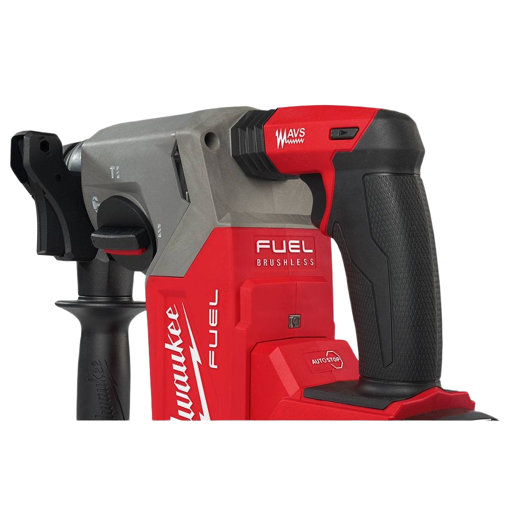 Compact cordless rotary hammer in red and gray with ergonomic grip for durable tools and home improvement tasks