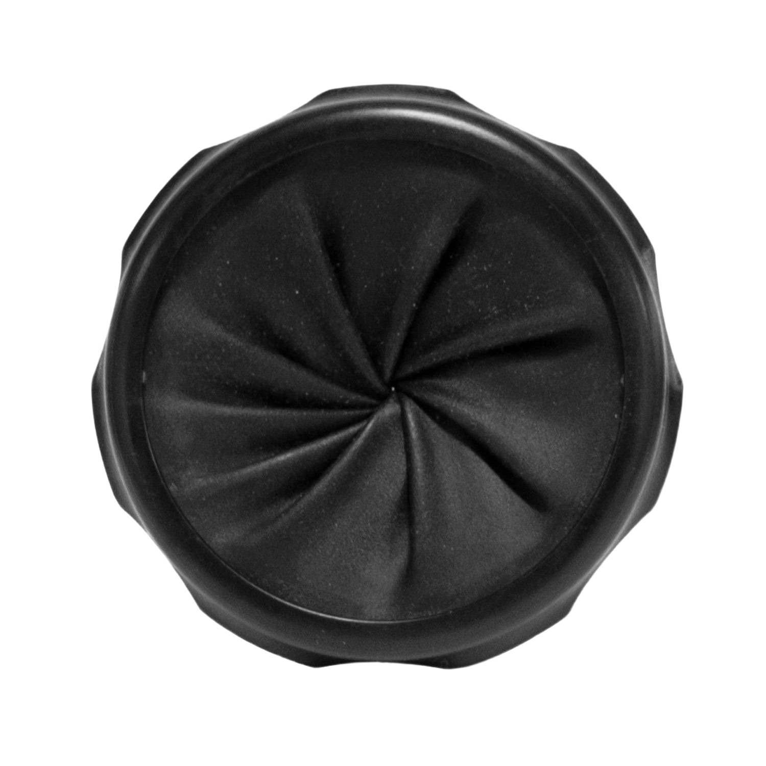 Round black flexible universal vacuum adapter for versatile use in tools and home improvement applications