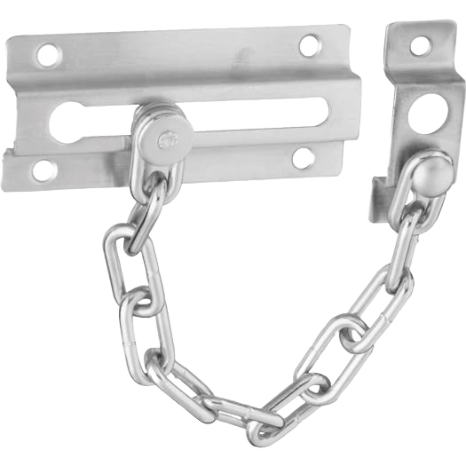Satin chrome security door chain guard for added home safety in door accessories and hardware under $50 collections
