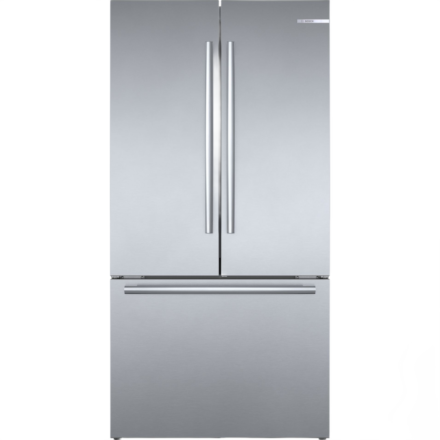 French door bottom mount refrigerator with stainless steel anti-fingerprint finish in Bosch appliances collection