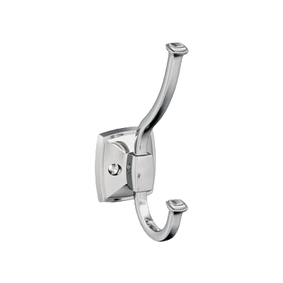 Polished chrome double prong decorative wall hook for bathroom storage and organization under $50 collection