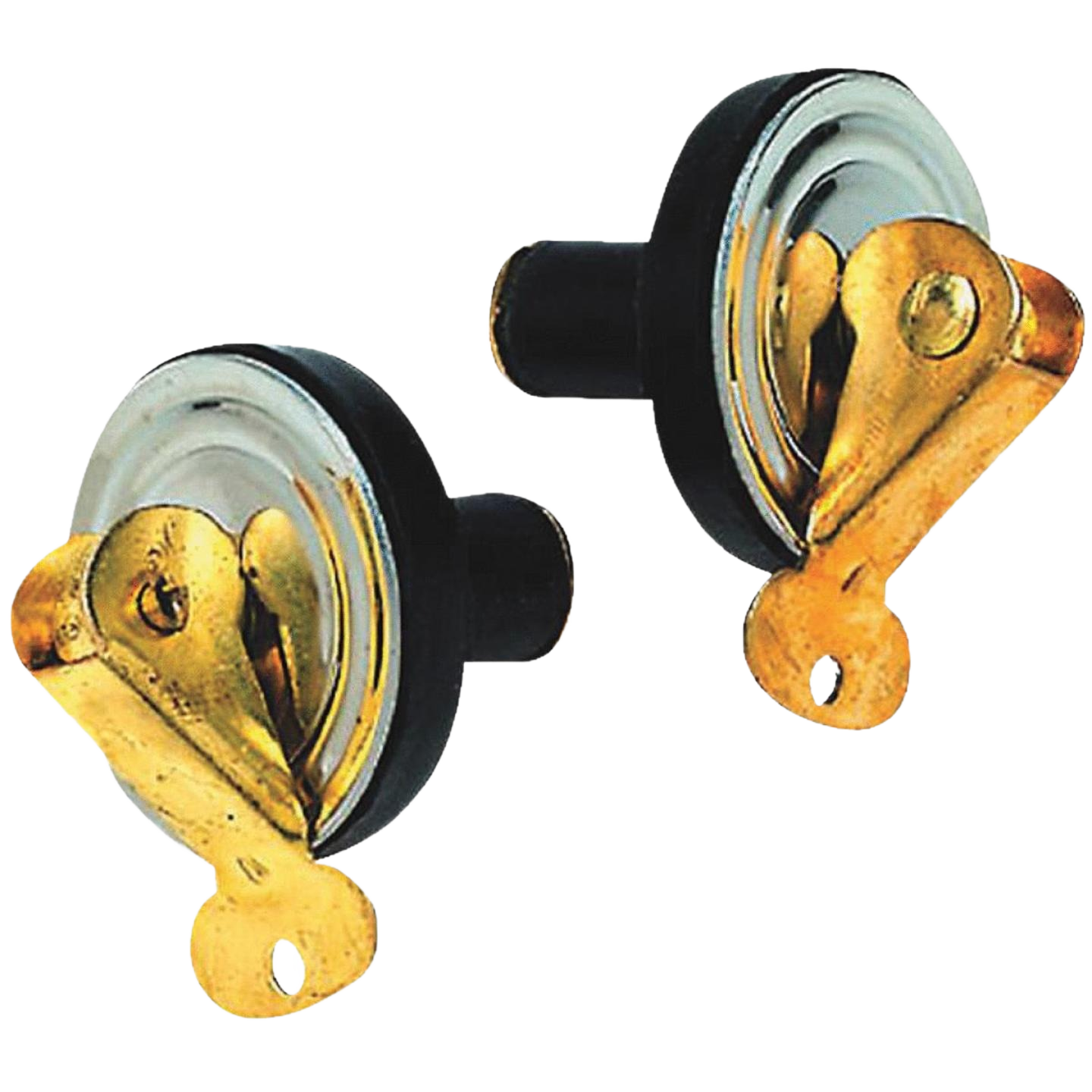 Pair of brass and stainless steel plugs with neoprene seals for baitwell or livewell maintenance under $50 Parts & Lubricants