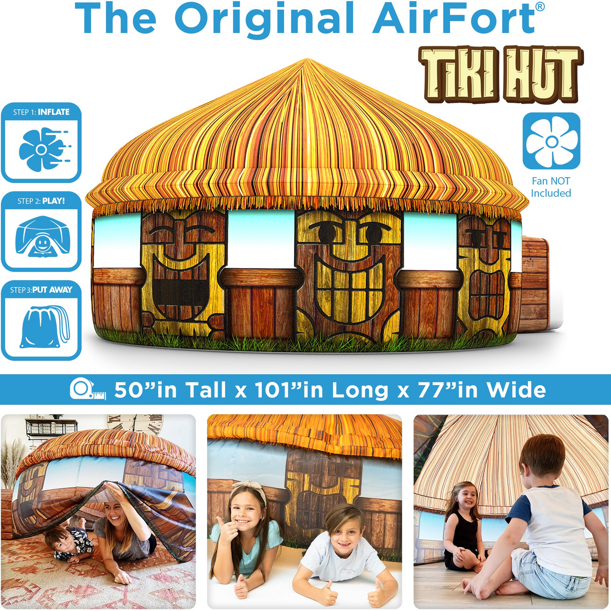 A Inflatable Hut AirForts Tiki Hut Original AirFort – Fun Inflatable Play Fort ...