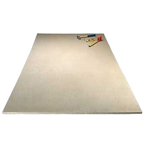Large beige sound absorption board with cutting tools arranged on the edge for home improvement projects