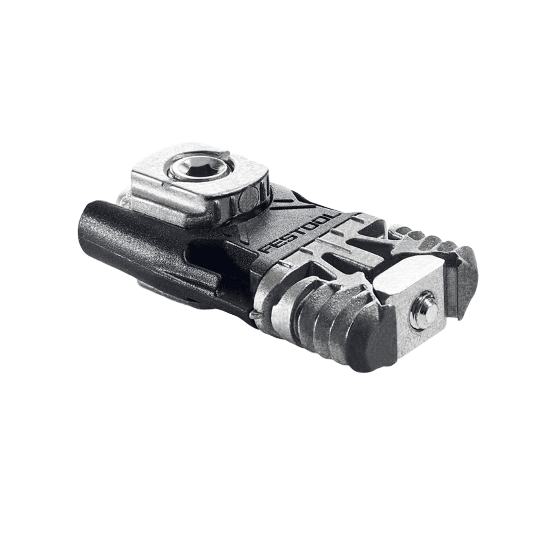 Compact metal corner connector with screw adjustment for woodworking tool accessories and home improvement projects