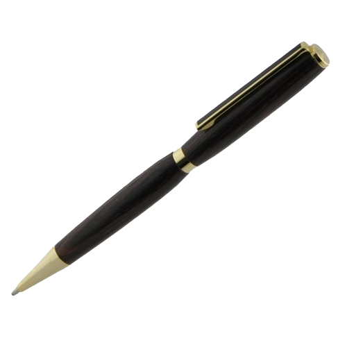 Sleek black and gold twist ballpoint pen with smooth finish, perfect for woodworking tool accessories under $50 collection