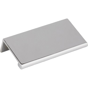 Polished chrome 60mm tab pull with sleek edge design for cabinetry in hardware and furniture accessories collection
