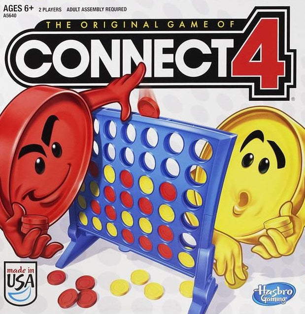 Hasbro Connect 4 Grid board game with red and yellow discs for strategic play in toys and games collections under $50