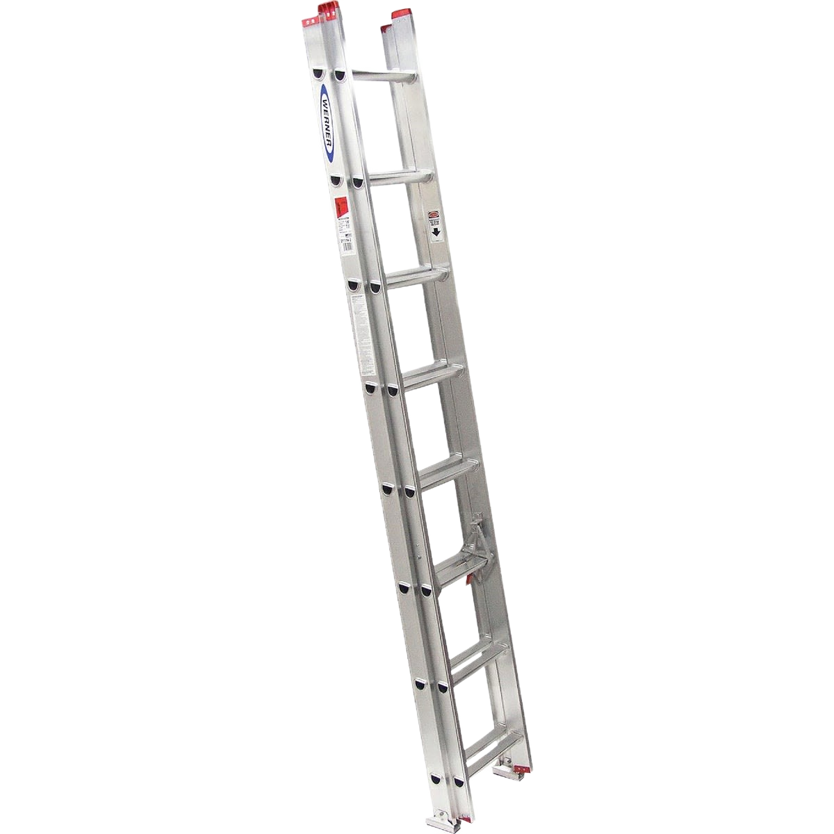 16 ft. aluminum extension ladder with sturdy rungs and slip-resistant feet for safe home improvement projects