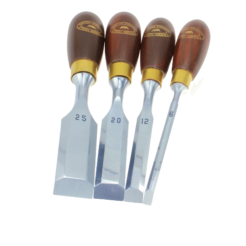 Crown Tools 4 Pc. Butt Chisel Set – Durable Rosewood Handles ...