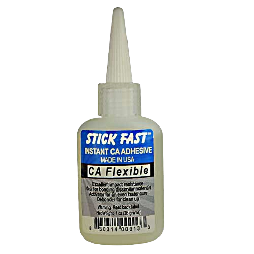 Clear flexible cyanoacrylate adhesive in 1 oz bottle for home improvement and tool bonding projects