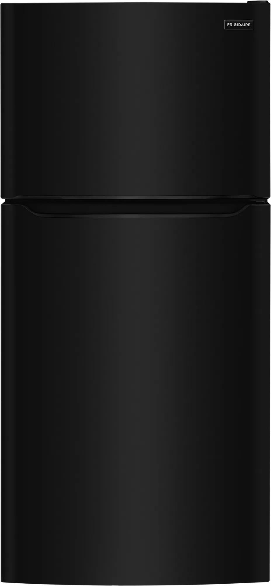 Matte black top freezer refrigerator with minimalist design in refrigerators and appliances collection