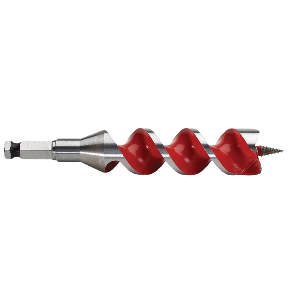 Milwaukee spur auger bit with red spiral flutes for clean wood drilling in tool and power tool accessories collections