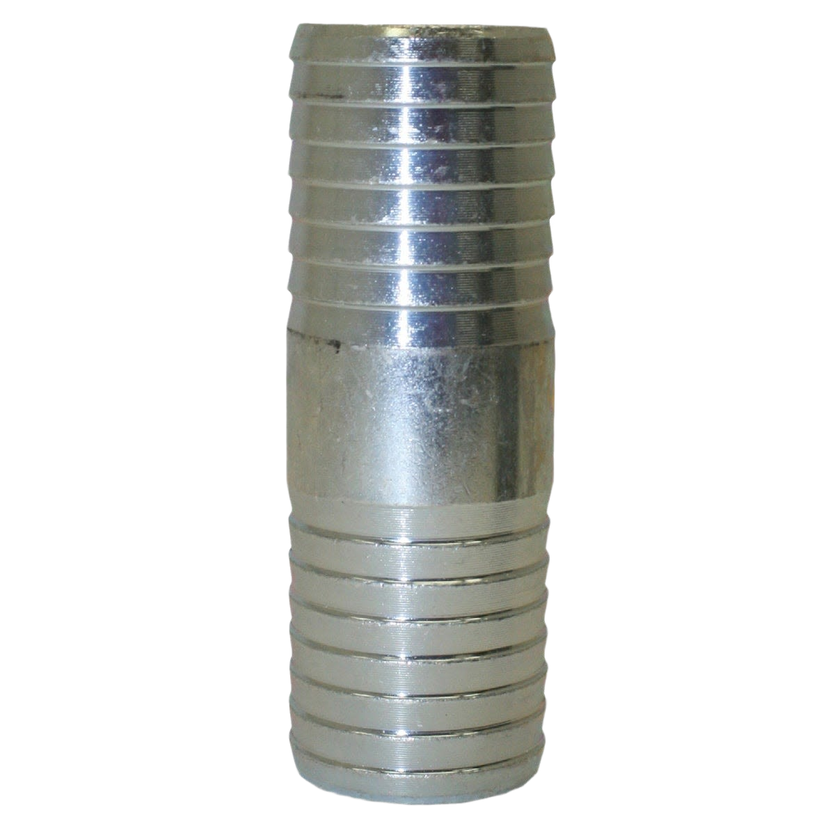 Galvanized steel barb insert coupling for polyethylene pipe, with corrosion-resistant finish in plumbing collections under $50