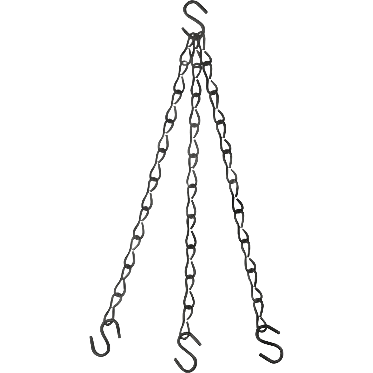18-inch black metal hanging plant extension chain with hooks for home improvement applications