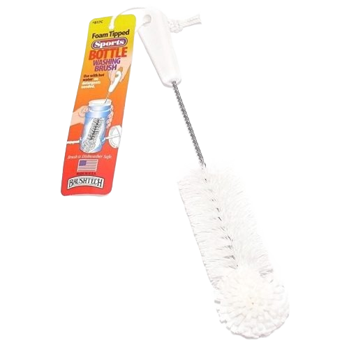 Foam-tipped sports bottle brush with ergonomic handle for cleaning narrow neck bottles in cleaning tools under $50 collection