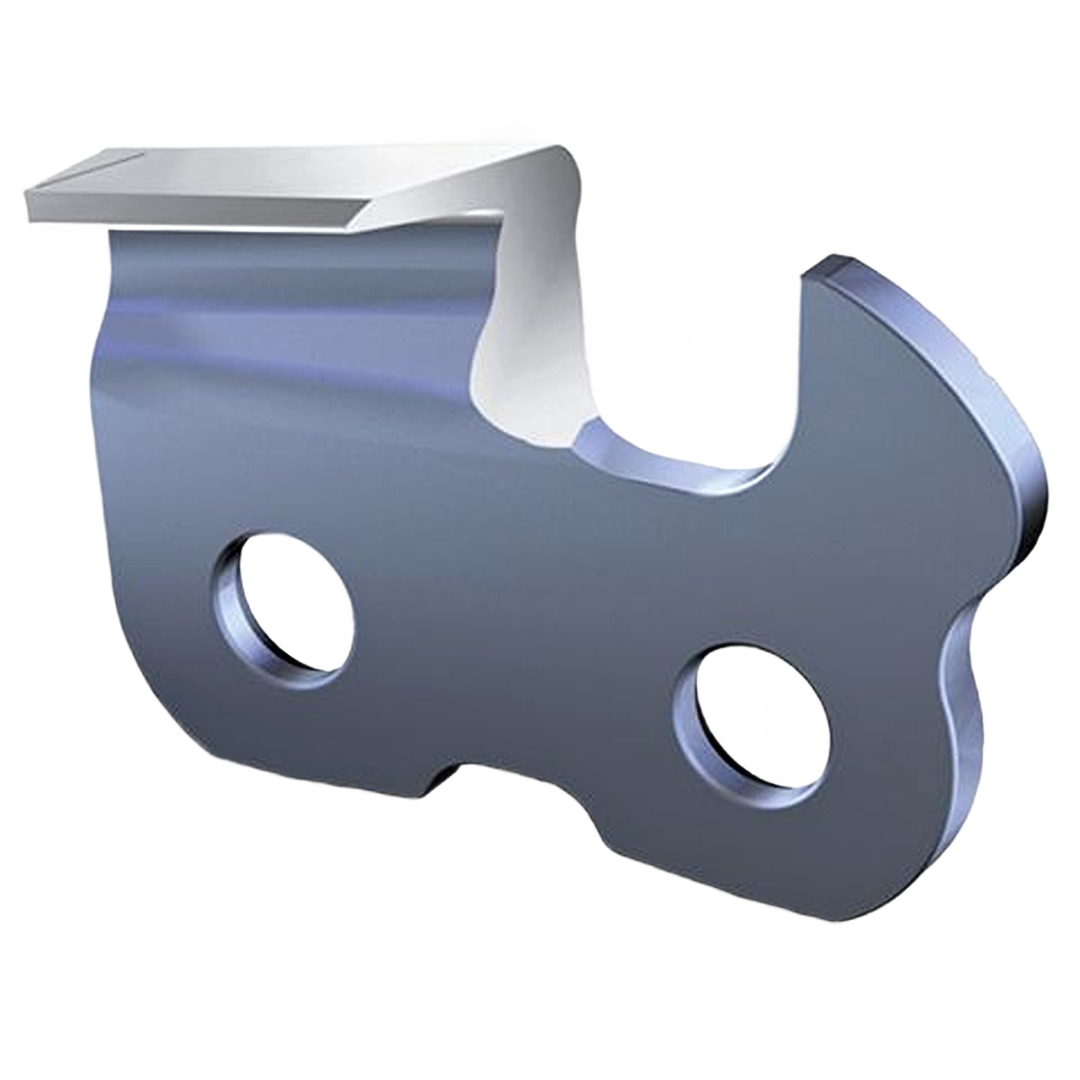 Close-up of durable rapid micro chain link with sharp cutting edge for tools and home improvement use