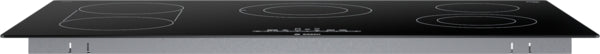 Sleek black-glass 36-inch electric cooktop with dual elements and bridge feature from Bosch kitchen appliances collection