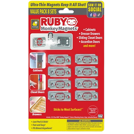 Ruby Monkey Magnets 8-Pack for Secure Drawer Closures – Hartville Hardware
