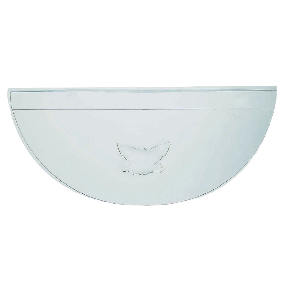 White half-round window well cover with butterfly design for home improvement and exterior protection use