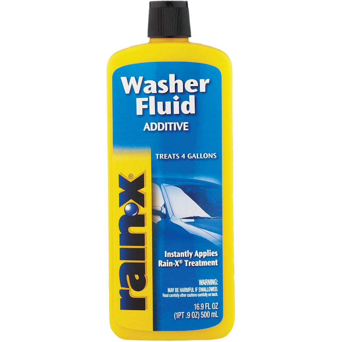 Yellow bottle of windshield washer fluid additive for automotive use with Rain-X treatment under $50 collection