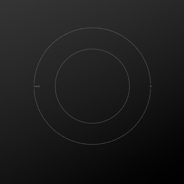 Close-up of black-glass electric cooktop burner with dual element design from Bosch kitchen and appliance collection