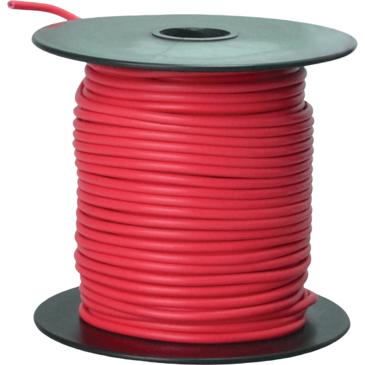 Spool of red 16-gauge PVC-coated primary wire for electrical wiring and home improvement projects