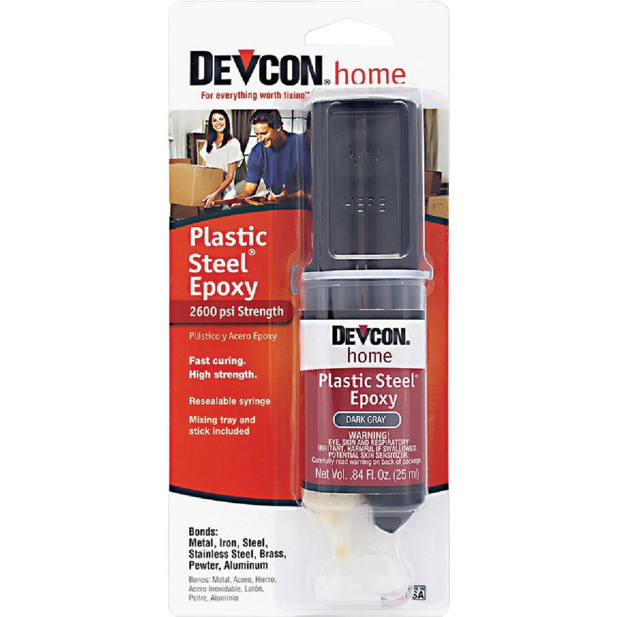 Resealable plastic steel epoxy syringe with 2600 psi strength for versatile home repair and sealing projects under $50 collection