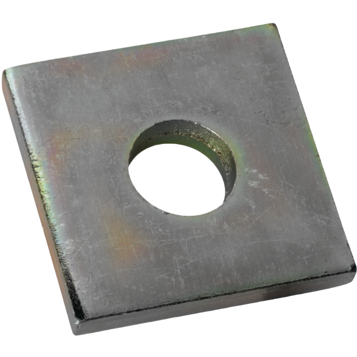 Square metal washer with center hole, used for support in electrical boxes, conduit fittings, and brackets under $50 category