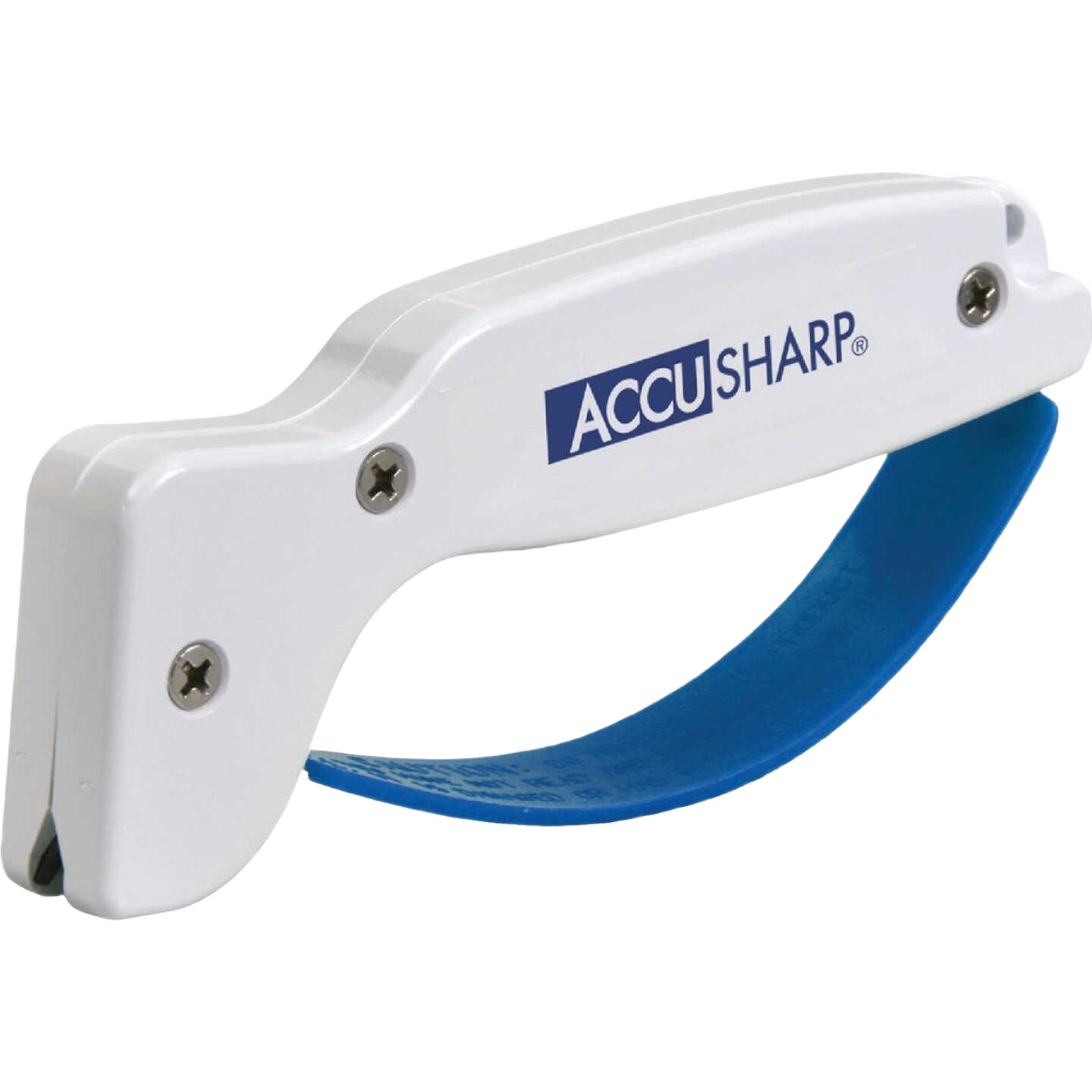 White and blue handheld sharpener for knives and tools, suitable for woodworking tool accessories and home improvement needs under $50