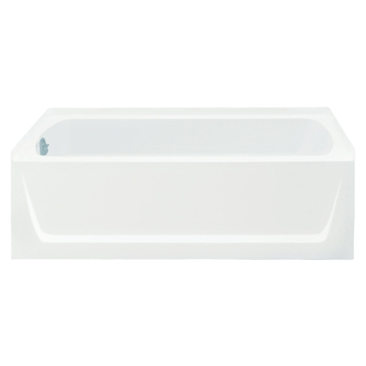 White solid Vikrell bathtub with integrated apron for bathroom, bathtubs, and whirlpools collections in home improvement.